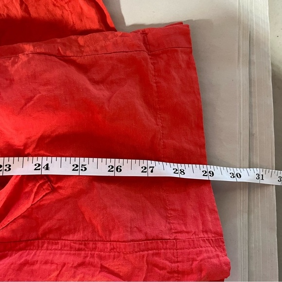 EILEEN FISHER ~ Orange Rumpled Metallic Jacket with Removable Hood Asymmetric - Picture 10 of 13